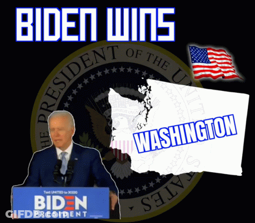 Biden Poster With Map Of Washington GIF