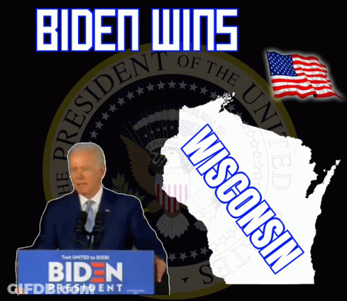 Biden Poster With Map Of Wisconsin GIF