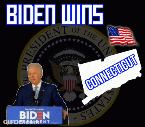 Biden Wins Poster Man Giving Speech GIF