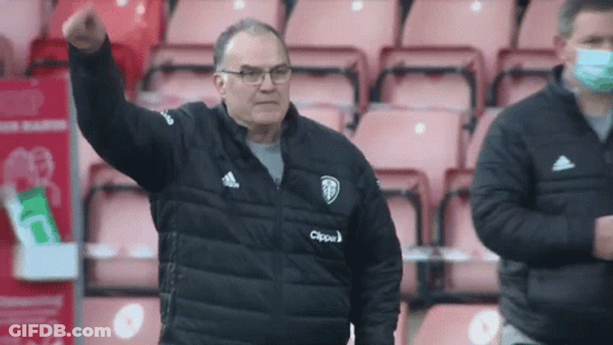 Bielsa Angrily Signals That's Okay GIF