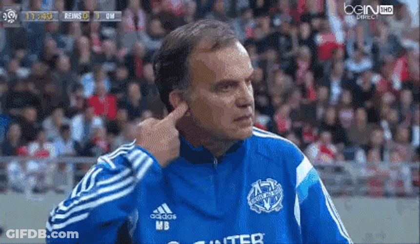 Bielsa Picking His Ear GIF