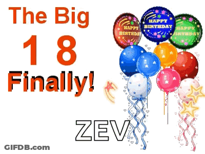 Big 18 Written With Balloons GIF
