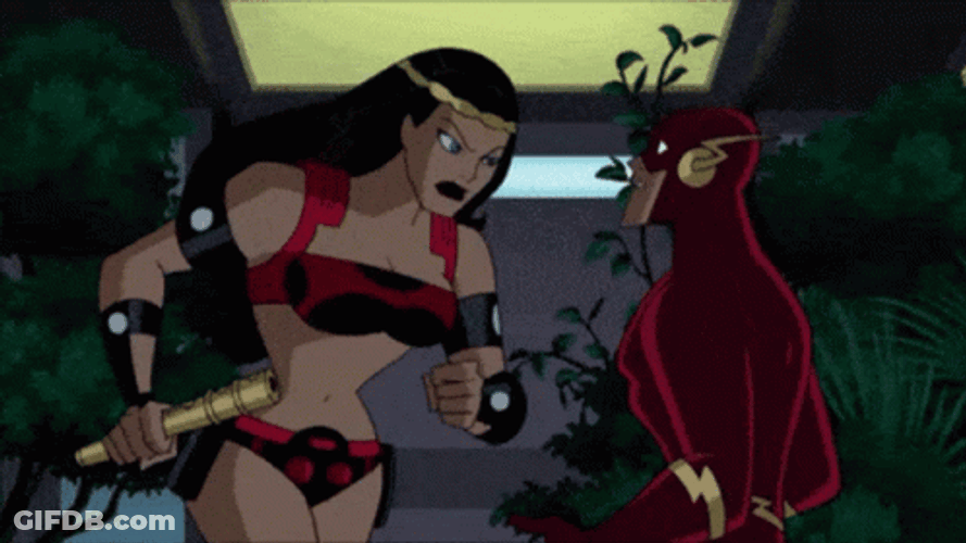 Big Barda Receive Flower From Wally West GIF