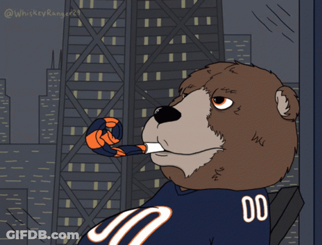Big Bear Cheering For Chicago Bears GIF