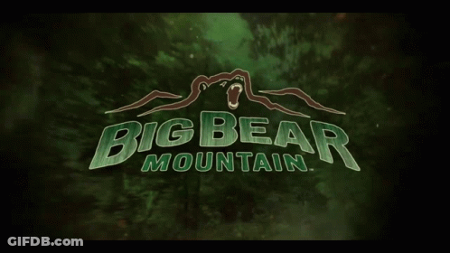 Big Bear Mountain Sign With Ghost GIF
