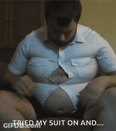 Big Belly Man Says Tried My Suit On GIF