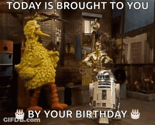 Big Bird And R2D2 With Your Bi Caption GIF