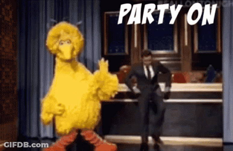 Big Bird Jimmy Fallon Party On GIF