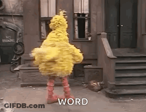 Big Bird Sesame Street Dancing Saying Word GIF