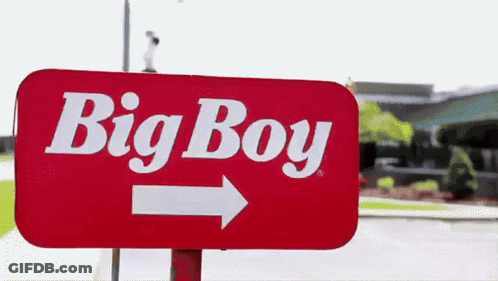 Big Boy Sign With Arrow GIF