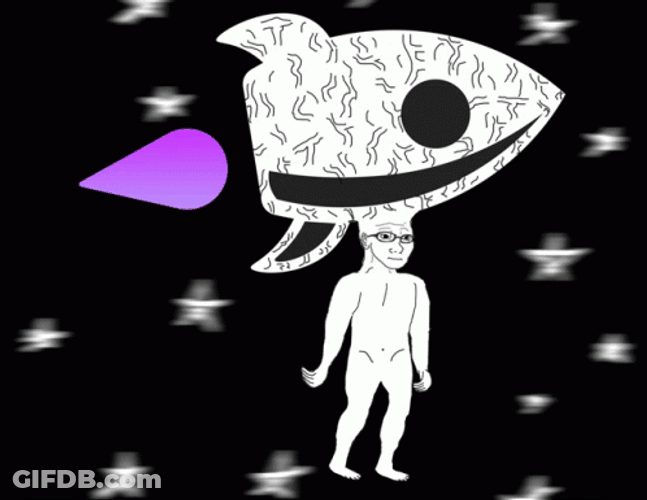 Big Brain Flying Man Meme GIF
