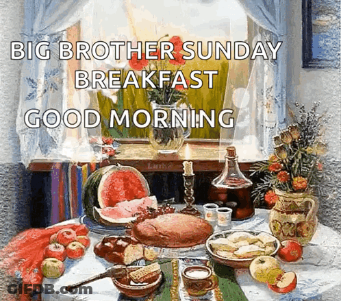 Big Brother Good Morning Breakfast Table Full Food GIF