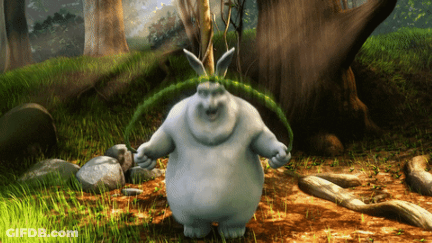 Big Buck Bunny Hopping With Jump Rope GIF