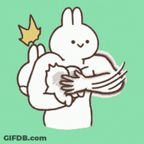 Big Bunny Spanking Small Bunny GIF