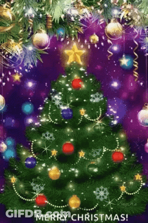 Big Christmas Tree Christmas Blessings GIF