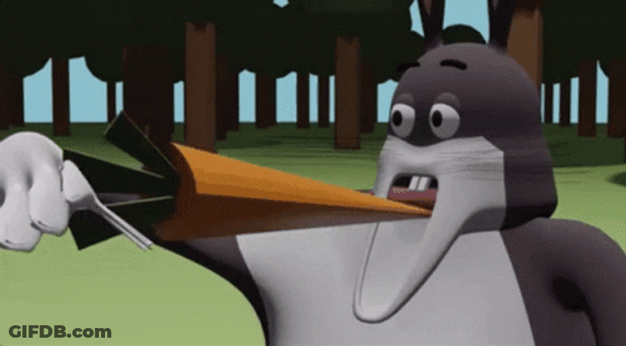 Big Chungus Carrot Into Mouth GIF