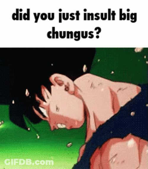 Big Chungus Insult Makes Goku Mad GIF
