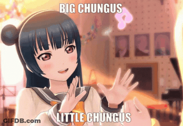 Big Chungus Little Chungus Anime Girls GIF