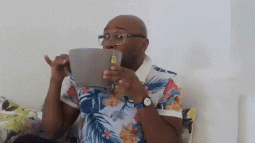 Big Cup Sips Tea GIF