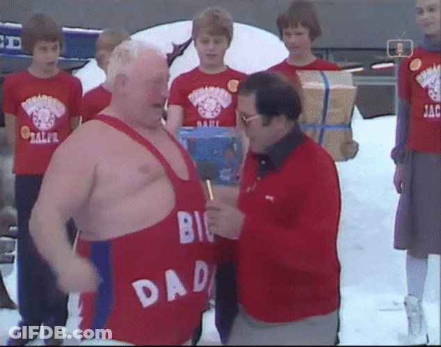 Big Daddy Shirley Crabtree Belly Bump GIF