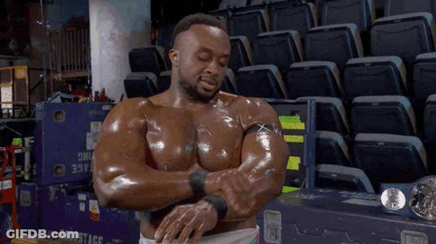 Big E Rubbing Lotion On Body GIF