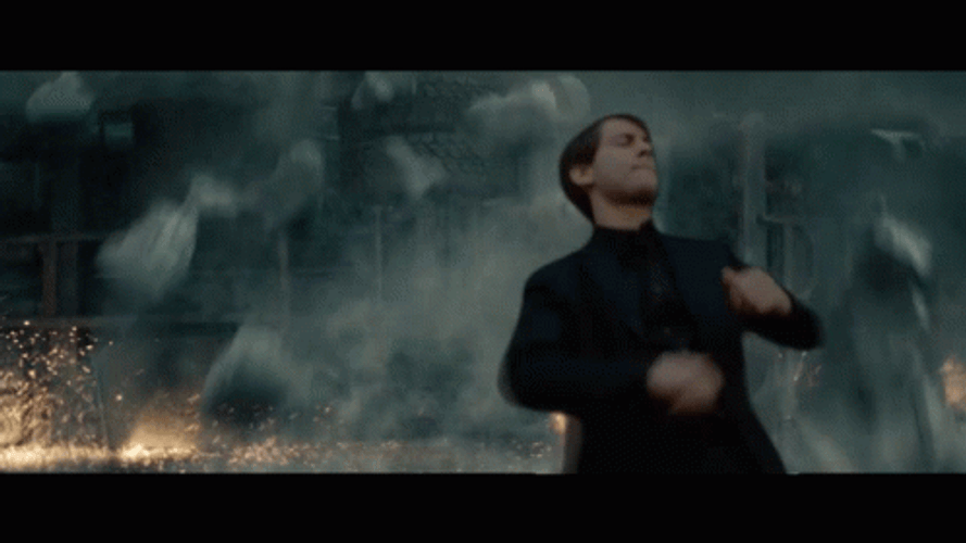 Big Explosion Tobey Maguire Dance GIF