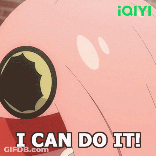 Big Eyed Cartoon Character Saying I Can Do It GIF