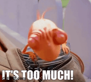 Big Eyed Cartoon Saying It's Too Much GIF