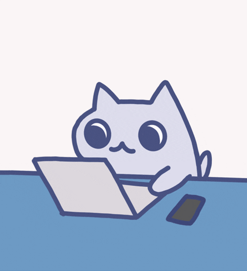 Big Eyes Cat On Computer GIF