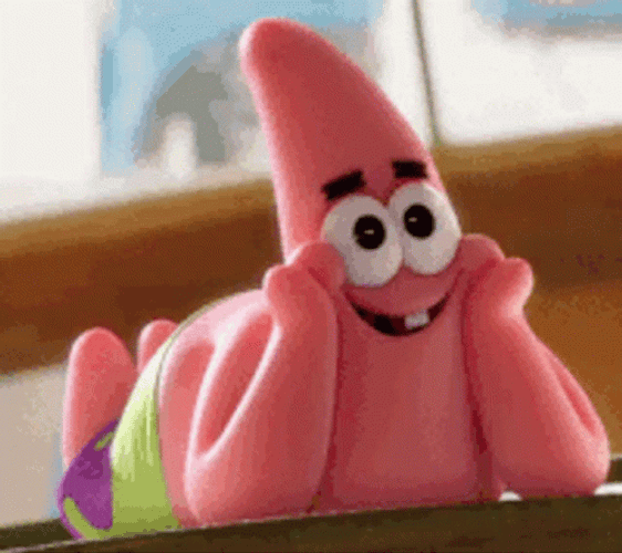 Big Eyes Patrick Star In Love GIF