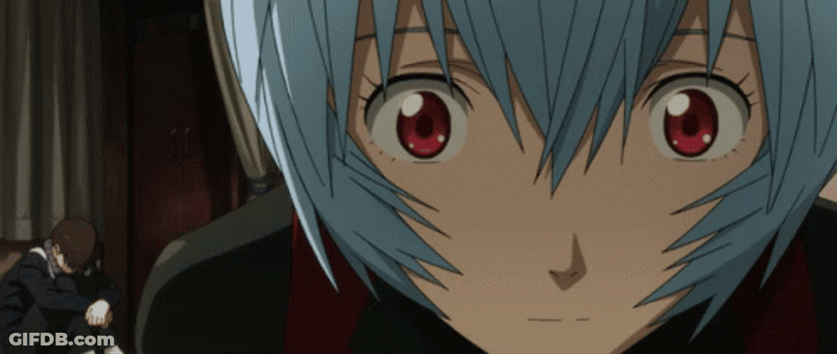 Big Eyes Rei Ayanami Shocked GIF