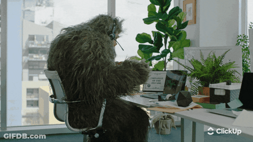 Big Foot Working In Office GIF