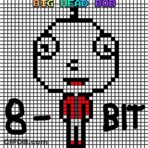 Big Head Bob Pixel Art GIF