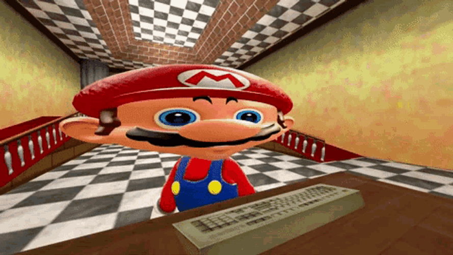 Big Head Mario GIF