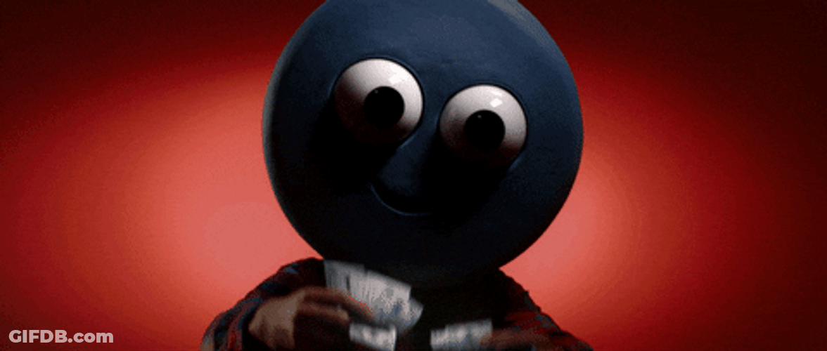 Big Head Mascot Throwing Money GIF