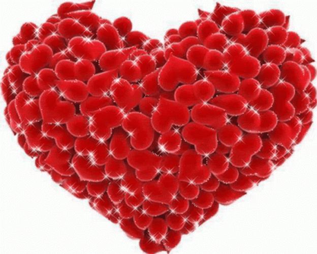 Big Heart Formed With Hearts Glittering GIF