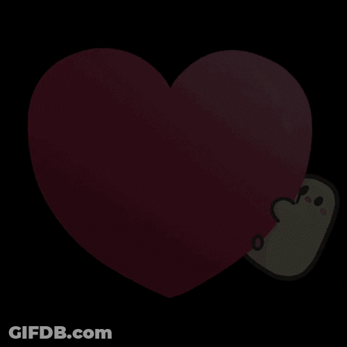 Big Heart Getting Hugged By Chick GIF
