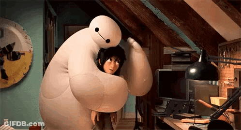 Big Hero 6 Character Hugging Little Girl GIF