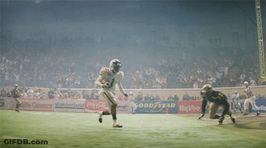 Big Hit Tackle Player Falling Over GIF