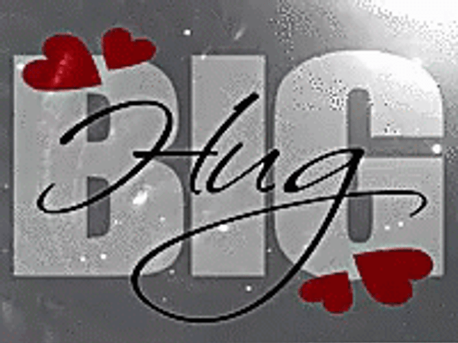 Big Hug Text GIF