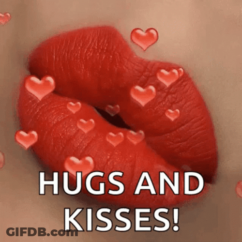 Big Hugs And Kisses Lips GIF