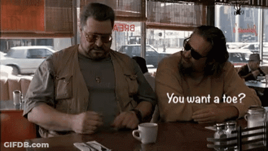 Big Lebowski Dude And Walter Bar Conversation GIF