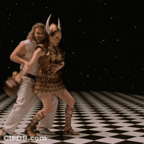 Big Lebowski Dude Trying To Teach Her Bowling GIF