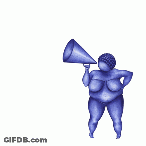 Big Man Holding A Megaphone GIF