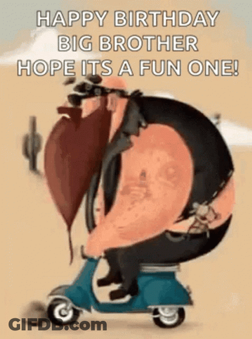 Big Man On Harley Davidson Happy Birthday GIF