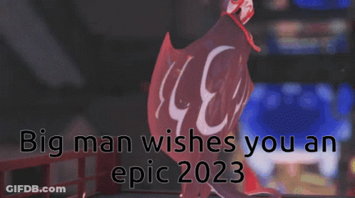 Big Man Wishes You An Epic 2023 With A Picture Of A Shark GIF