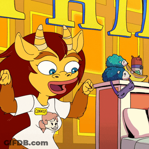 Big Mouth Excited Connie Celebrating GIF
