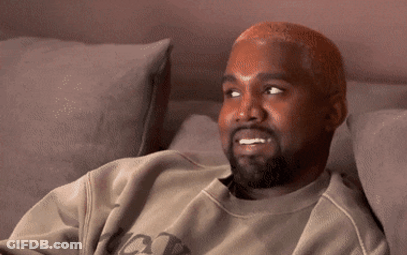 Big Personality Kanye West Giving Relaxed Smile GIF