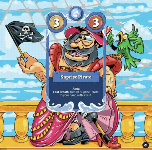 Big Pirate Holding A Mini Jolly Roger GIF