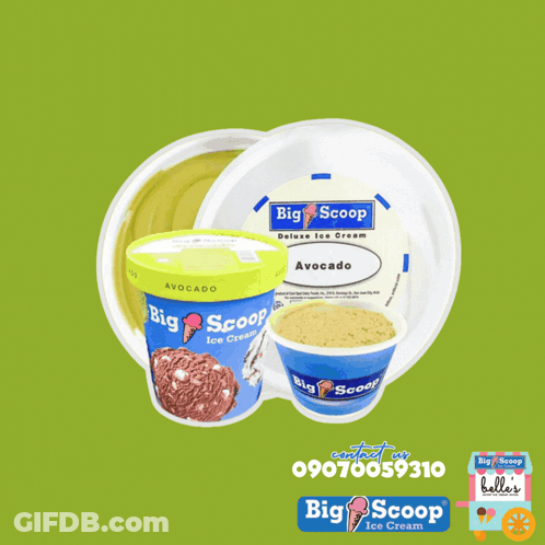 Big Scoop Avocado Flavored Ice Cream GIF